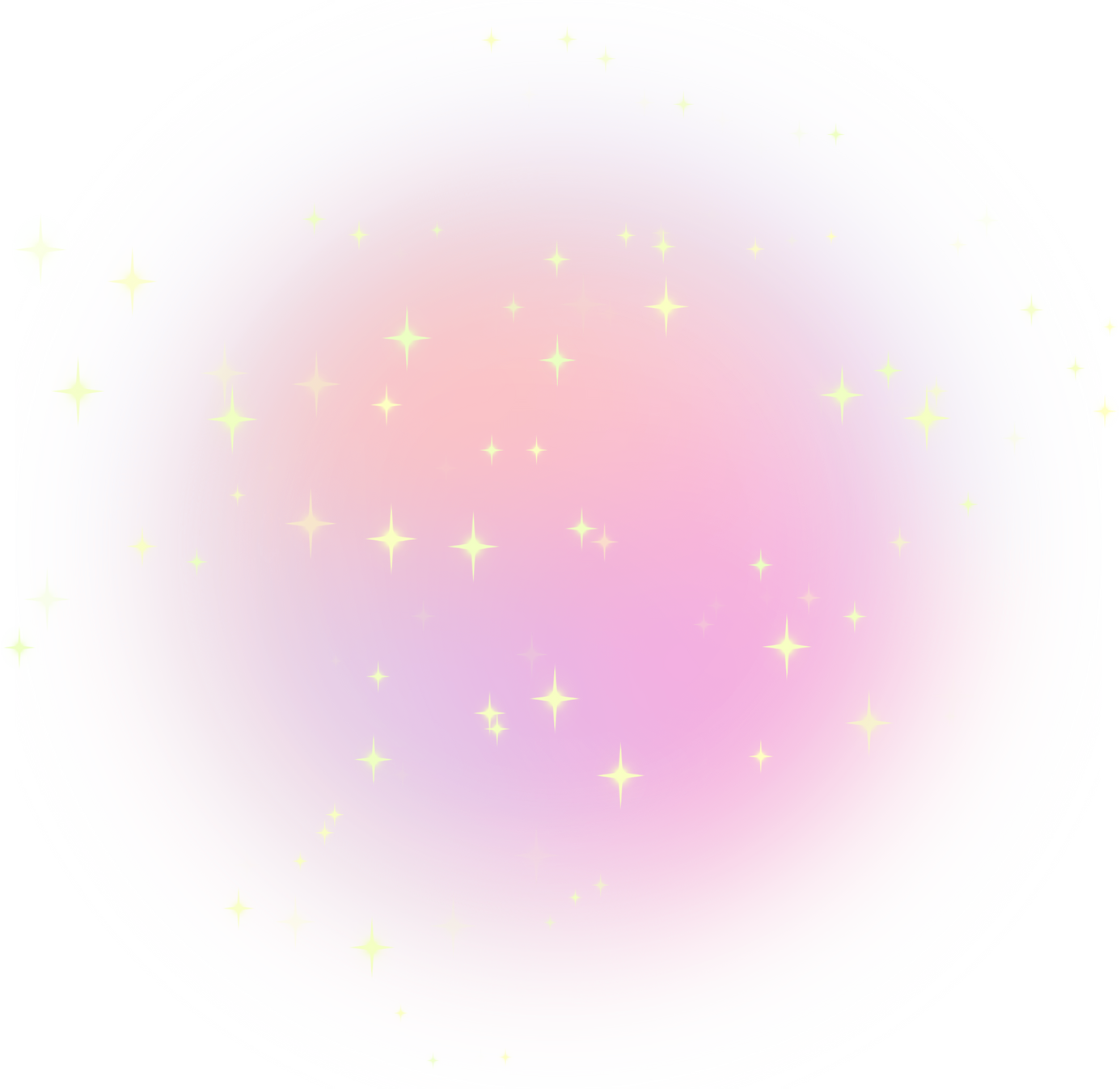 Blurred gradient circle with glitter star