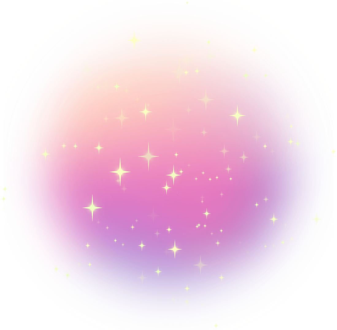 Blurred gradient circle with glitter star